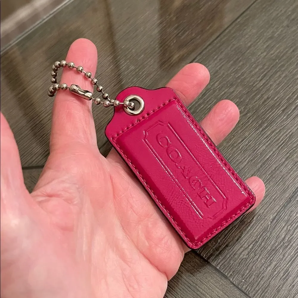 Coach Alex Op Art Tote 14276 Replacement Hangtag - Key Chain Bag Charm Raspberry